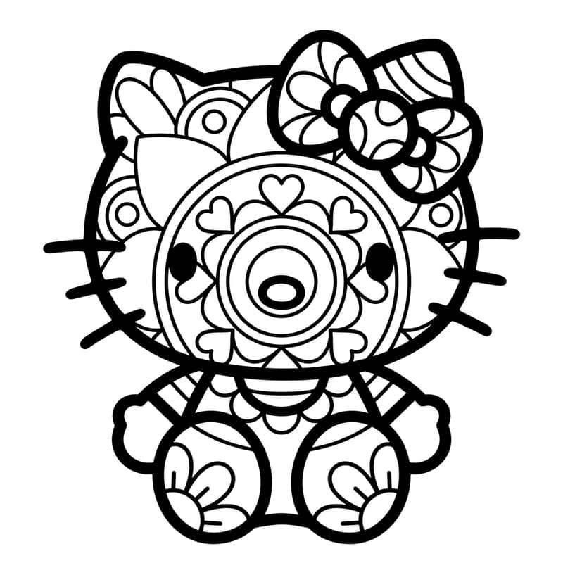 Coloriage Mandala: Hello Kitty adorable Mandalas