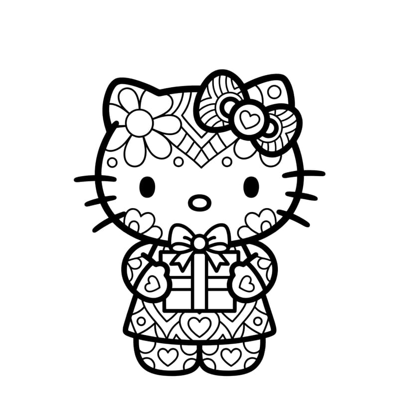 Coloriage Mandala: Hello Kitty festive Mandalas