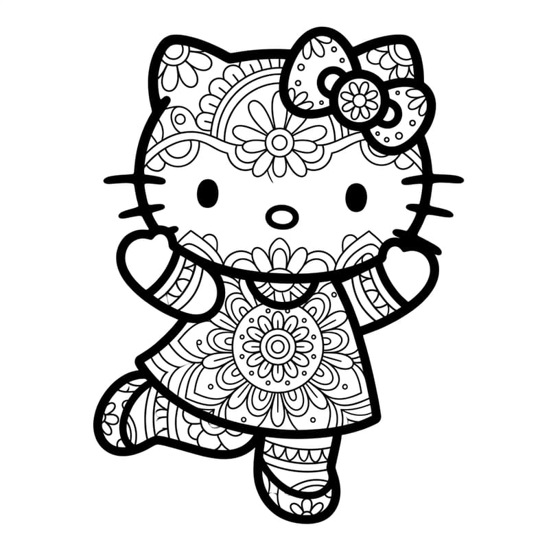 Coloriage Mandala: Hello Kitty magique Mandalas