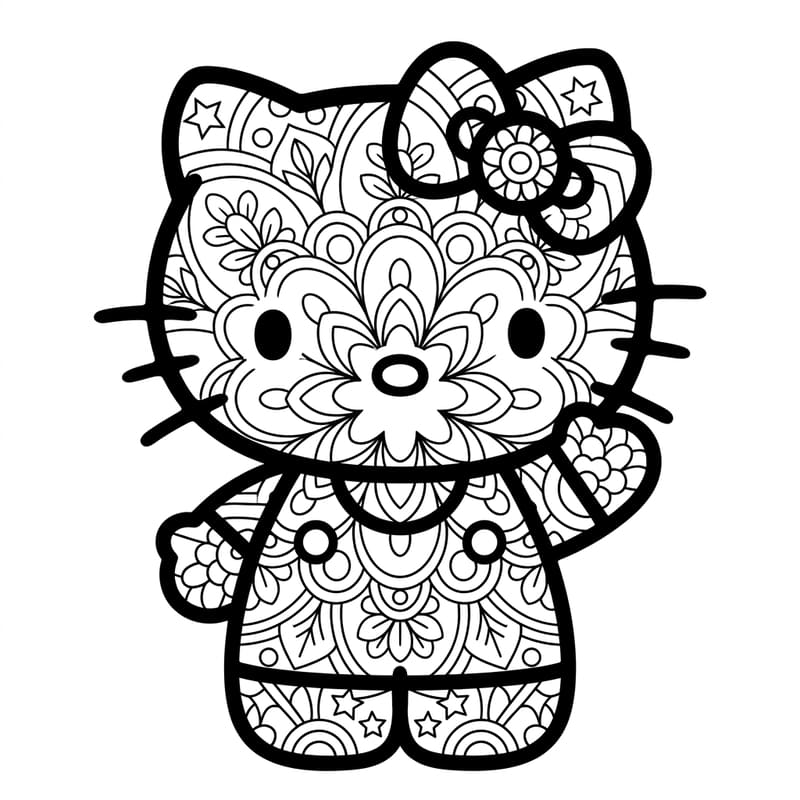 Coloriage Mandala Hello Kitty Mandalas