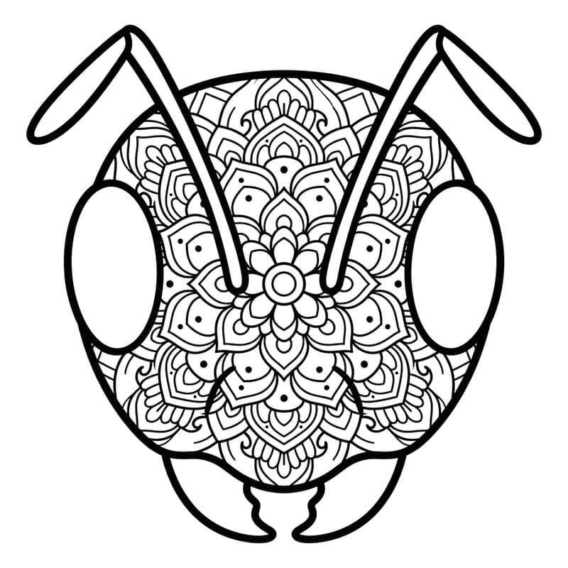 Coloriage Mandala: fourmi artistique Mandalas