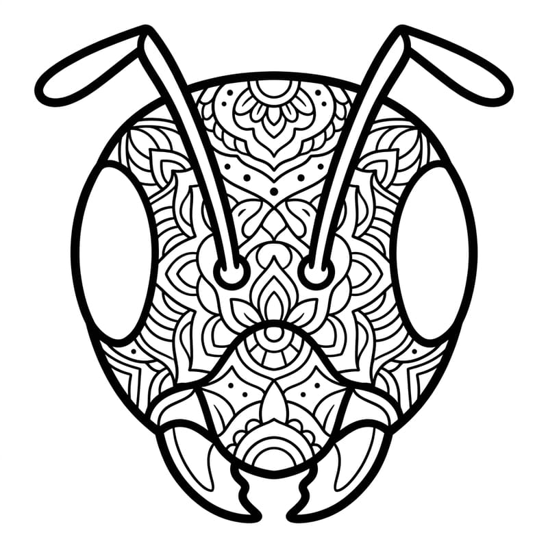 Coloriage Mandala: fourmi stylée Mandalas