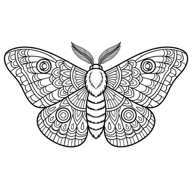 Coloriage Mandala: insecte détaillé Mandalas