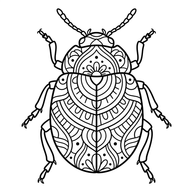 Coloriage Mandala: insecte élégant Mandalas