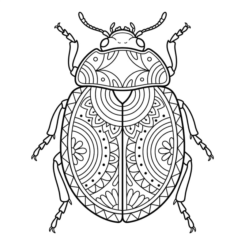 Coloriage Mandala: insecte fantastique Mandalas