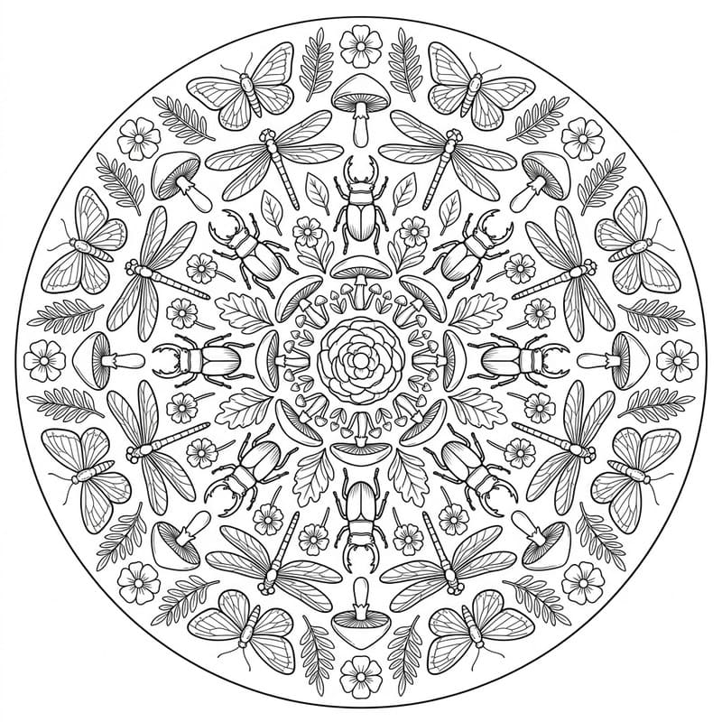 Coloriage Mandala Insectes Mandalas