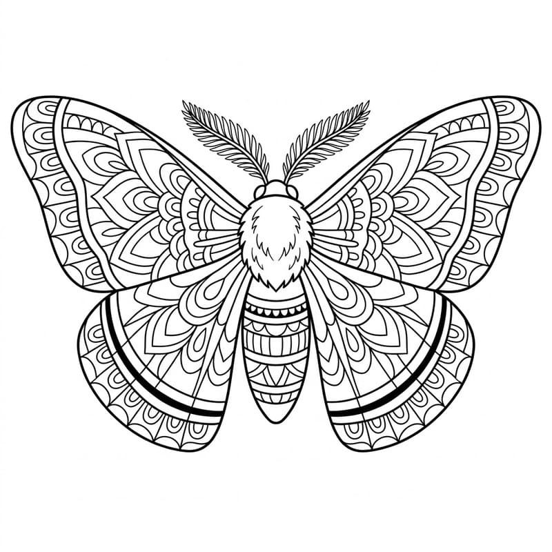 Coloriage Mandala: insecte lumineux Mandalas