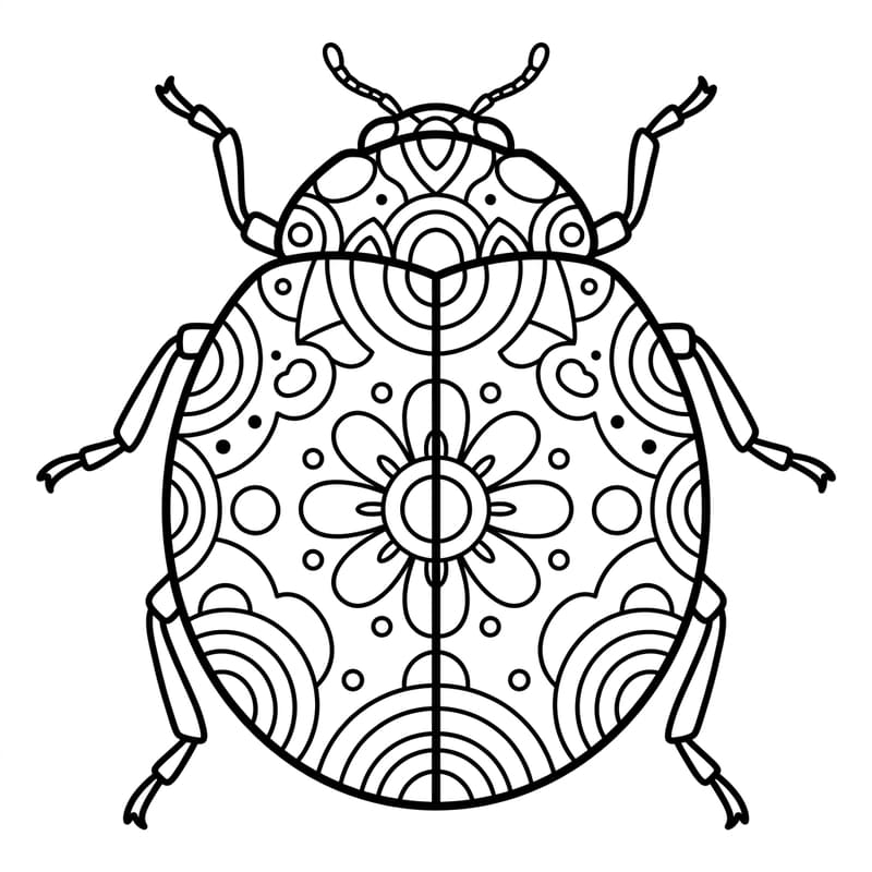 Coloriage Mandala: insecte tropical Mandalas