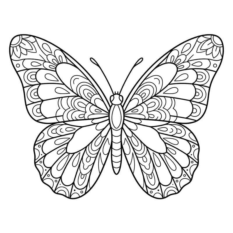 Coloriage Mandala: insecte volant Mandalas